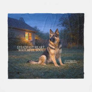 Treuherz Deutscher Schäferhund Fleecedecke