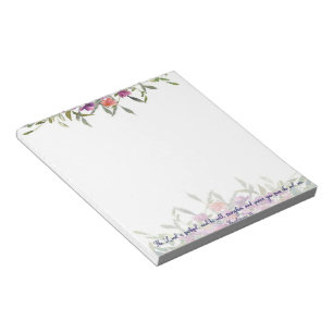Treuherzige Aquarell-Blumen   Notizblock