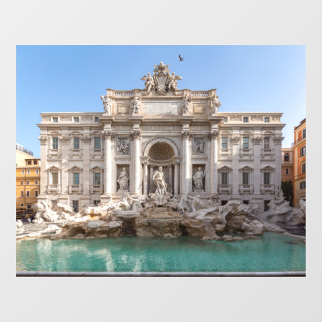 Trevi-Brunnen am frühen Morgen - Rom, Italien Fensteraufkleber (Blatt)