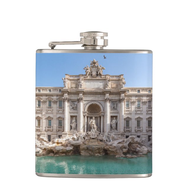 Trevi-Brunnen am frühen Morgen - Rom, Italien Flachmann (Vorderseite)