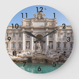 Trevi-Brunnen am frühen Morgen - Rom, Italien Große Wanduhr