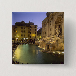 Trevi-Brunnen bei Nacht, Rom, Latium, Italien Button