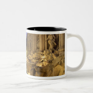 Trevi-Brunnen bei Nacht, Rom, Latium, Italien Zweifarbige Tasse