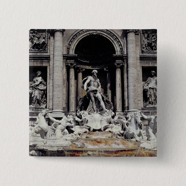 Trevi-Brunnen, errichtet 1732-62 Button (Vorderseite)