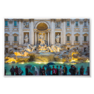 Trevi-Brunnen in der Nacht Rom Italien Fotodruck