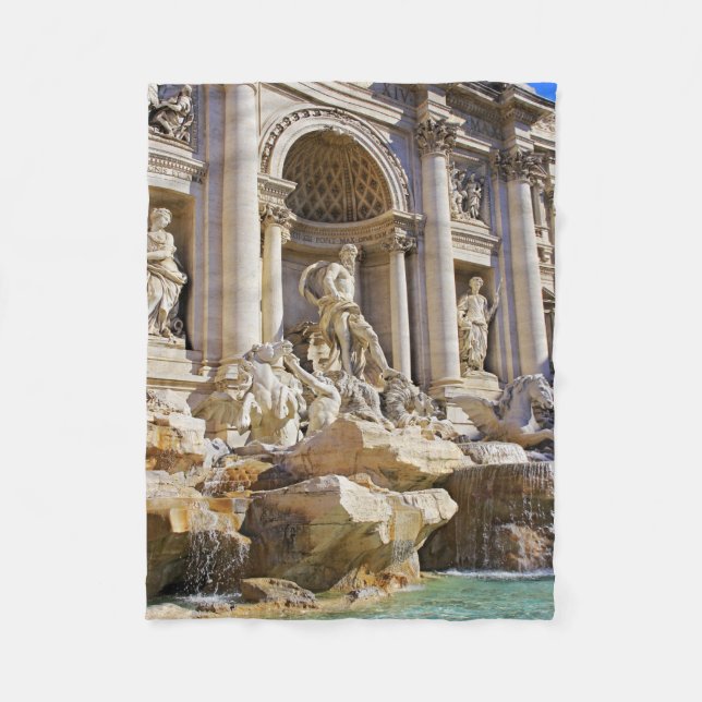 Trevi-Brunnen Rom Fotografie Fleecedecke (Vorderseite)
