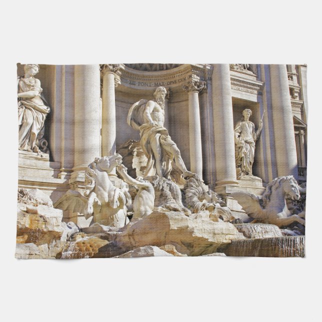 Trevi-Brunnen Rom Fotografie Geschirrtuch (Horizontal)