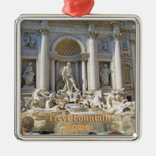 Trevi-Brunnen Rom Italien Silbernes Ornament (Vorne)
