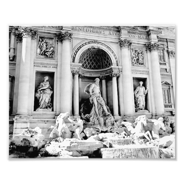 Trevi-Brunnen, Schwarz und Weiß Fotodruck (Vorne)