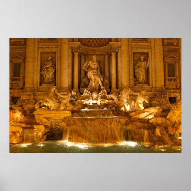 Trevi Fountain at Night (HDR) Poster (Vorne)