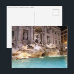 Trevi Fountain in night - Rom, Italien Postkarte<br><div class="desc">Beleuchteter Trevi-Brunnen (Fontana di Trevi) in der Nacht,  berühmter Brunnen im Trevi-Viertel Rom - Italien.</div>