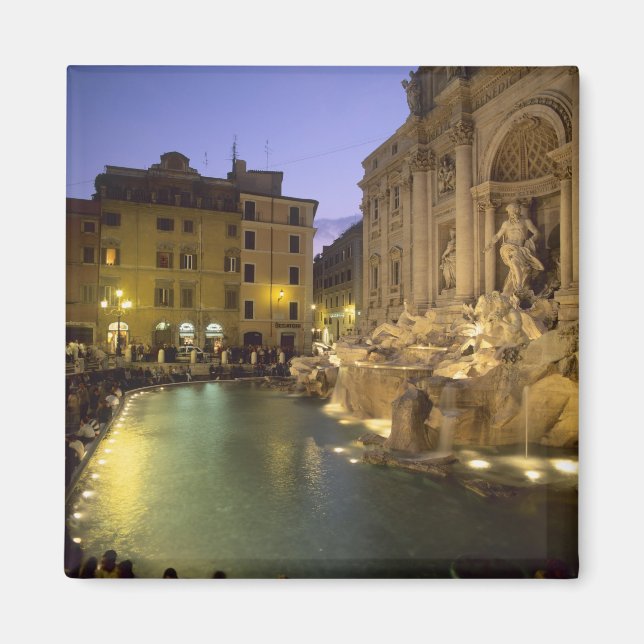 Trevi Fountain in night, Rom, Latium, Italien Magnet (Vorne)