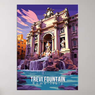 Trevi Fountain, Reisekunstposter Poster