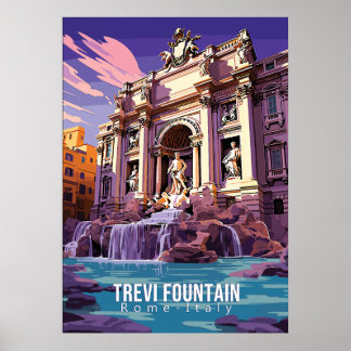 Trevi Fountain, Reisekunstposter Poster