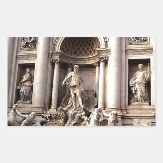 Trevi Fountain Rom Italien Reisen Rechteckiger Aufkleber (Vorderseite)