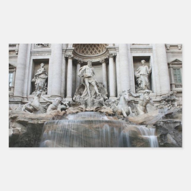 Trevi Fountain Rom Rechteckiger Aufkleber (Vorderseite)