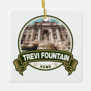Trevi Fountain Rome Abzeichen Keramikornament