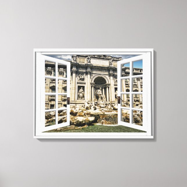 Trevi Fountain View Fake Leinwanddruck (Vorderseite)