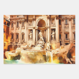 Trevi Fountains, Italien Rom Geschenkpapier Set