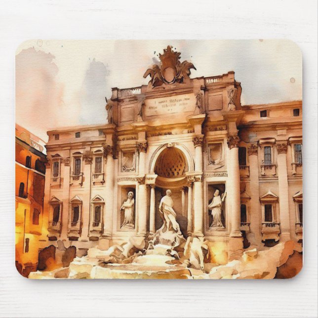 Trevi Fountains, Italien Rom Mousepad (Vorne)