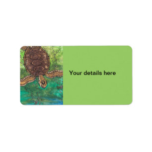 Trevor der Schildkröte Adressaufkleber