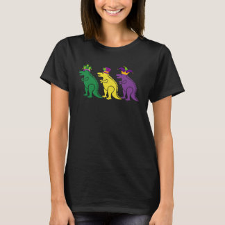 Trex Dinos Purple Yellow Green Toddler Boys Mardi  T-Shirt