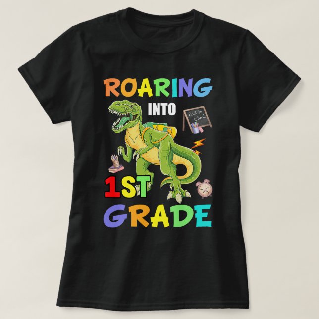 TRex Dinosaur Bleibe Wild T-Shirt (Design vorne)
