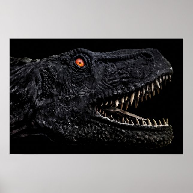 Trex Dinosaur Head Dark Poster (Vorne)