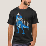 Trex Dinosaur Menorah Hanukkah Chanukah Jüdischer  T-Shirt<br><div class="desc">Trex Dinosaur Menorah Hanukkah Chanukah Jüdische Jungen Kinder</div>