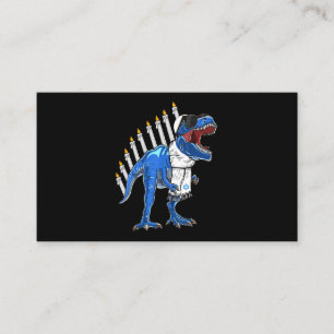 Trex Dinosaur Menorah Hanukkah Chanukah Jüdischer  Visitenkarte