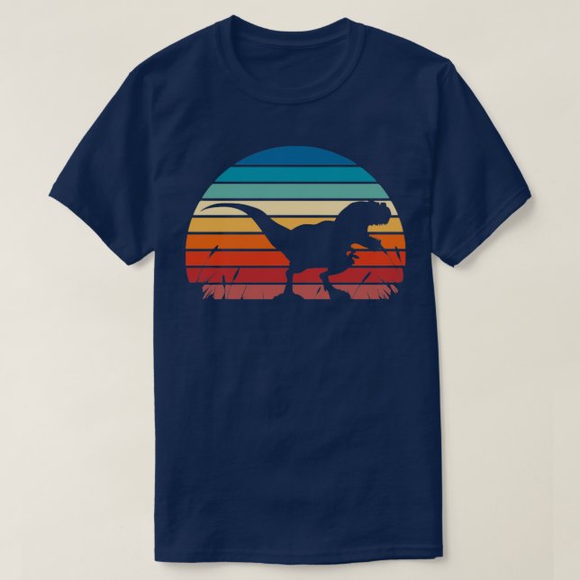 Trex Dinosaur Retro Sunset T-Shirt (Design vorne)
