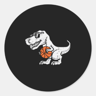 Trex Dinosaur Skelett Süß Sport Kleinkind Spieler  Runder Aufkleber