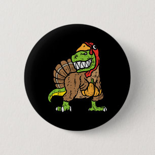 Trex Dinosaur Türkei Spaß Kleinkind Kinder Ernteda Button