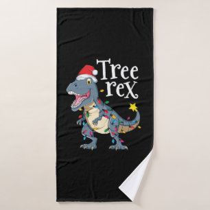 Trex Dinosaur Weihnachtsjunge Kind Junge Männer Ge Badehandtuch