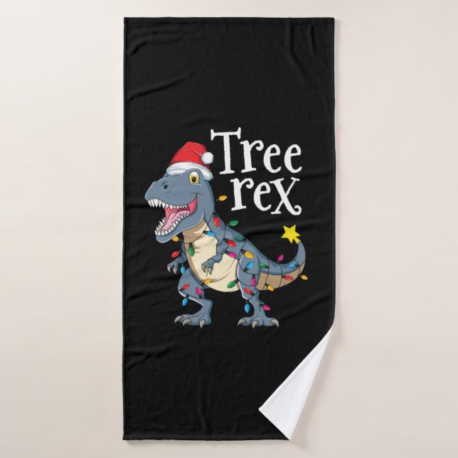 Trex Dinosaur Weihnachtsjunge Kind Junge Männer Ge Badehandtuch (Badehandtuch)