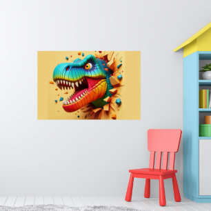 TRex, Dinosaurier Break aus Wall Poster Print