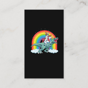 Trex Dinosaurier Französischer Bulldog Unicorn Re Visitenkarte