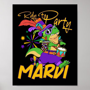 Trex Dinosaurier Mardi Gras Kostüm für Kinder mit  Poster