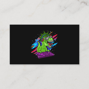 TRex DJ Dinosaur Party Club Disc Jockey EDM Music Visitenkarte
