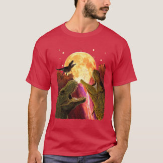 TRex Drei Dinosaurier heulen den Mond an wie drei  T-Shirt