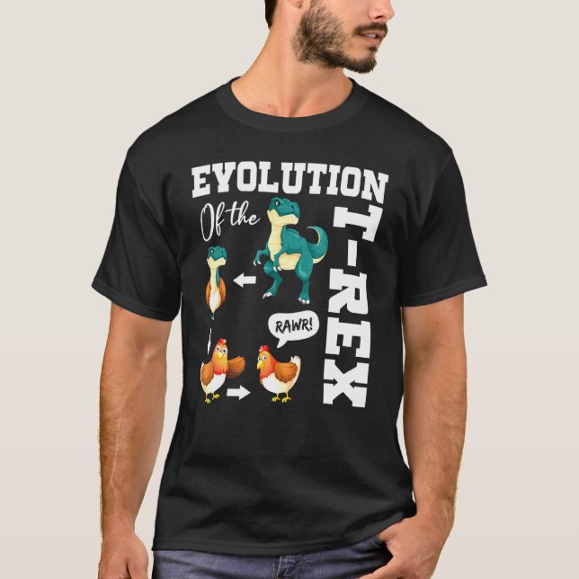 Trex Evolution des T-Rex Dinosaurier Hühnergag F T-Shirt (Vorderseite)