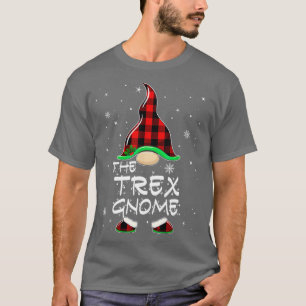 Trex Gnome Buffalo Kariert Matching Familienweihna T-Shirt