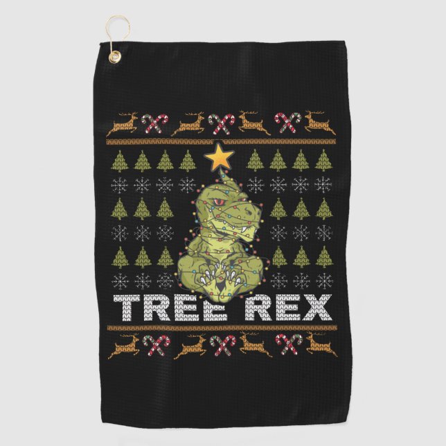 Trex I Ugly Christmas Sweater Golfhandtuch (Vorderseite)