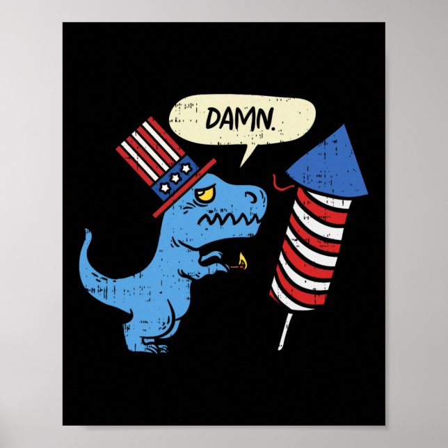 Trex Kurze Hände Firecracker Funny Firework 4. Poster (Vorne)