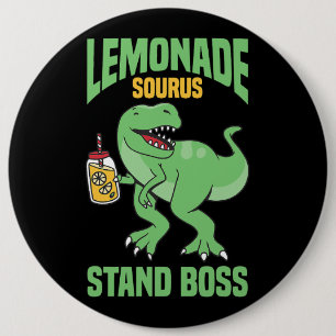 TRex Lemonade Stand Boss Kids Lemon Squad Button