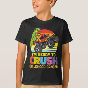 Trex Monster Truck Crush Kinderkrebs-Auszeichnunge T-Shirt