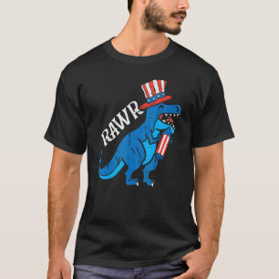Trex Rawr US Flag Hat Firecracker Dino 4. Juli T-Shirt