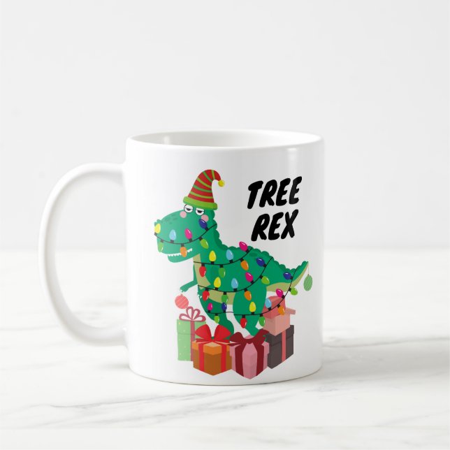 Trex Rex Xmas Funny Mug Geschenk Kaffeetasse (Links)