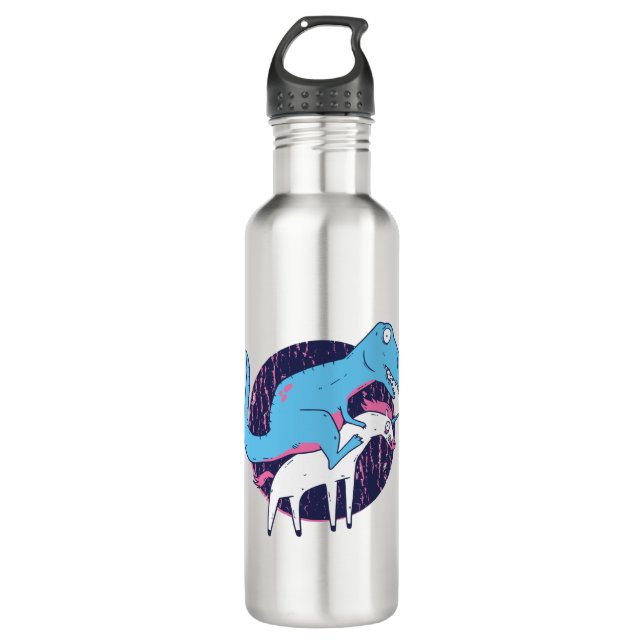 Trex Riding Unicorn Edelstahlflasche (Vorderseite)