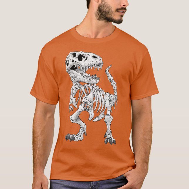 TRex Skeleton Dino Knochen Paläontologe Fossil T-Shirt (Vorderseite)